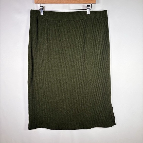Old Navy Dresses & Skirts - Old Navy Midi Skirt Womens XL Ribbed Knit Minimalist Casual Office Neutral Basic